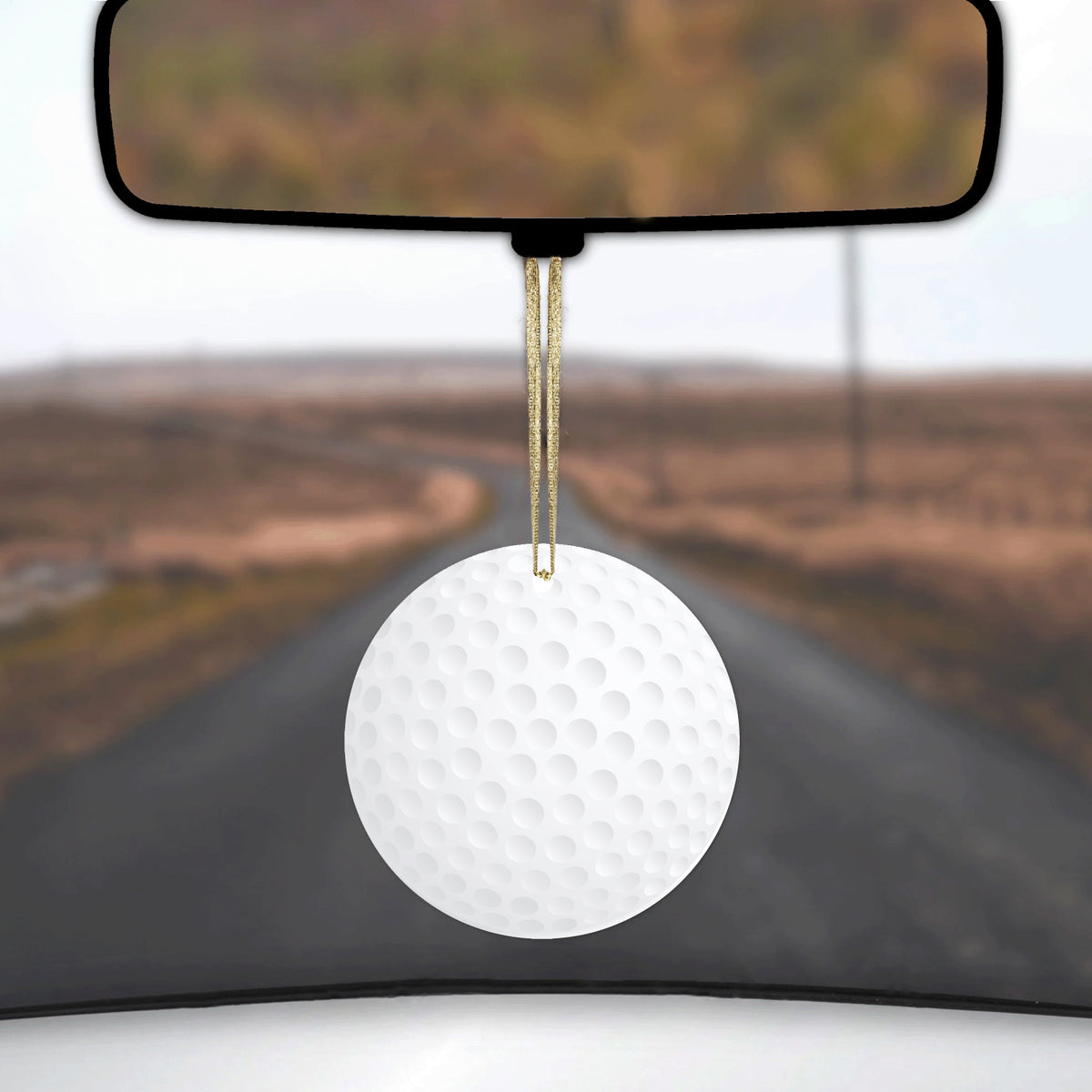 White Golf Ball Ceramic Ornament, view 3