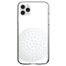 DistinctInk® Clear Shockproof Hybrid Case for Apple iPhone / Samsung Galaxy / Google Pixel - White Golf Ball