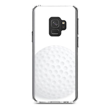 DistinctInk® Clear Shockproof Hybrid Case for Apple iPhone / Samsung Galaxy / Google Pixel - White Golf Ball