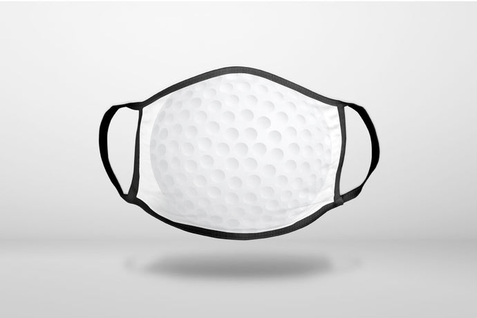 White Golf Ball - 3-Ply Reusable Soft Face Mask Covering, Unisex, Cotton Inner Layer
