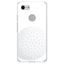 DistinctInk® Clear Shockproof Hybrid Case for Apple iPhone / Samsung Galaxy / Google Pixel - White Golf Ball