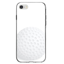 DistinctInk® Clear Shockproof Hybrid Case for Apple iPhone / Samsung Galaxy / Google Pixel - White Golf Ball