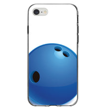 DistinctInk® Clear Shockproof Hybrid Case for Apple iPhone / Samsung Galaxy / Google Pixel - Blue Bowling Ball