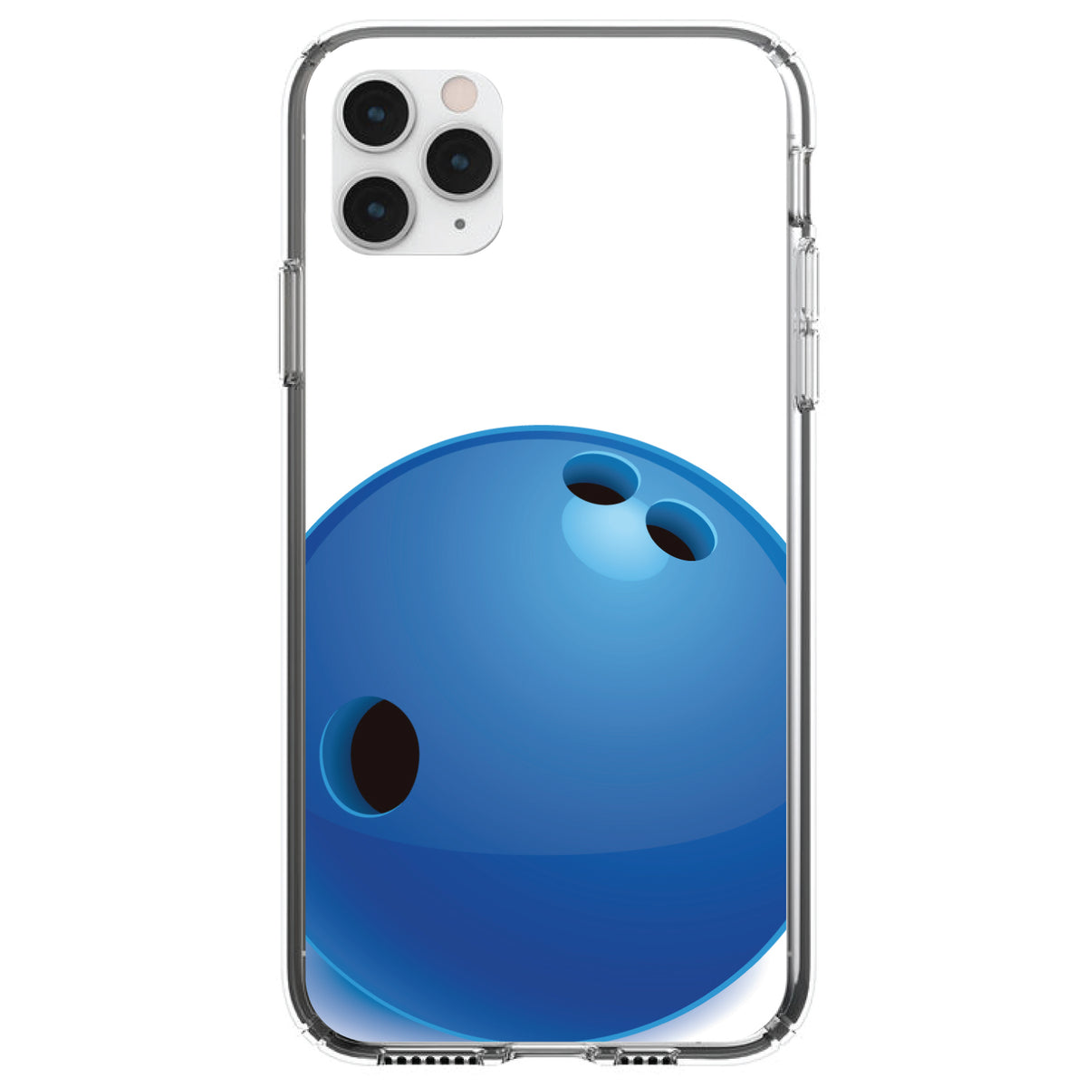 Blue Bowling Ball Clear Shockproof iPhone Case