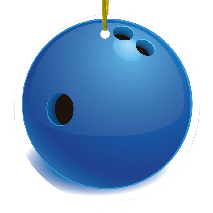 Blue Bowling Ball Ceramic Ornament