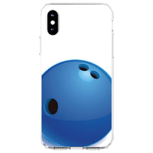 DistinctInk® Clear Shockproof Hybrid Case for Apple iPhone / Samsung Galaxy / Google Pixel - Blue Bowling Ball