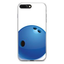 DistinctInk® Clear Shockproof Hybrid Case for Apple iPhone / Samsung Galaxy / Google Pixel - Blue Bowling Ball