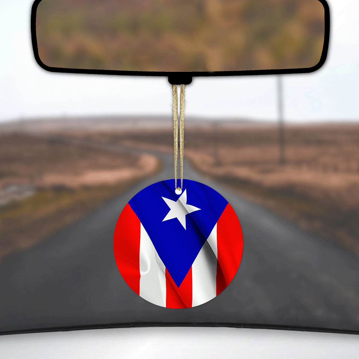 Red White Blue Puerto Rico Flag Ceramic Ornament, view 3