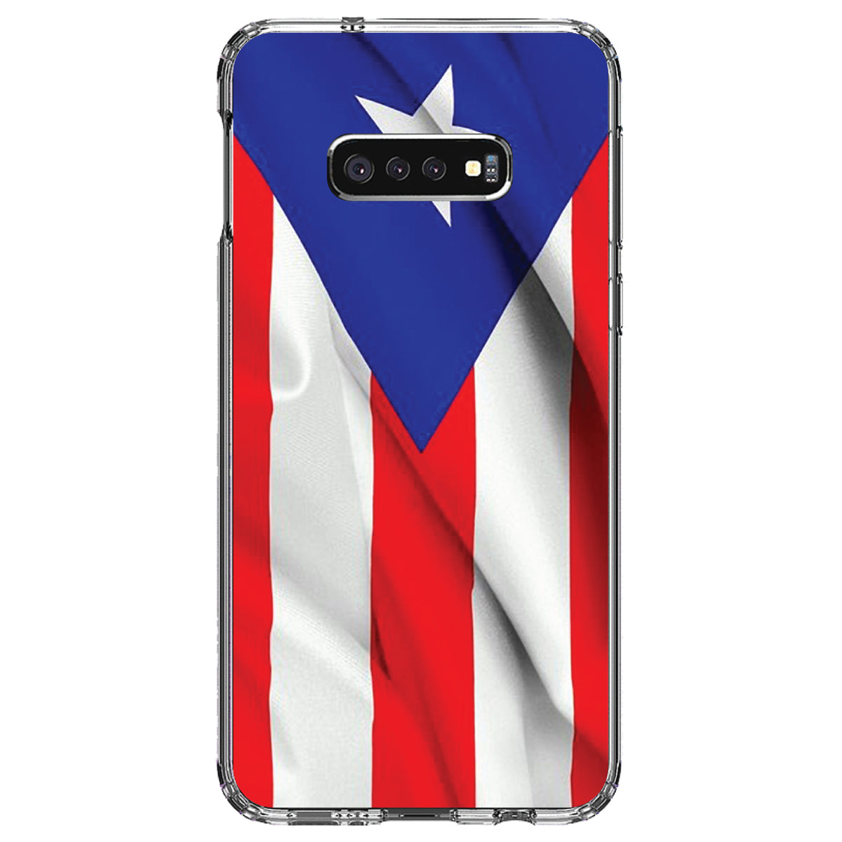 Red White Blue Puerto Rico Flag Clear Shockproof iPhone Case, view 18