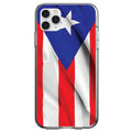 Red White Blue Puerto Rico Flag Clear Shockproof iPhone Case
