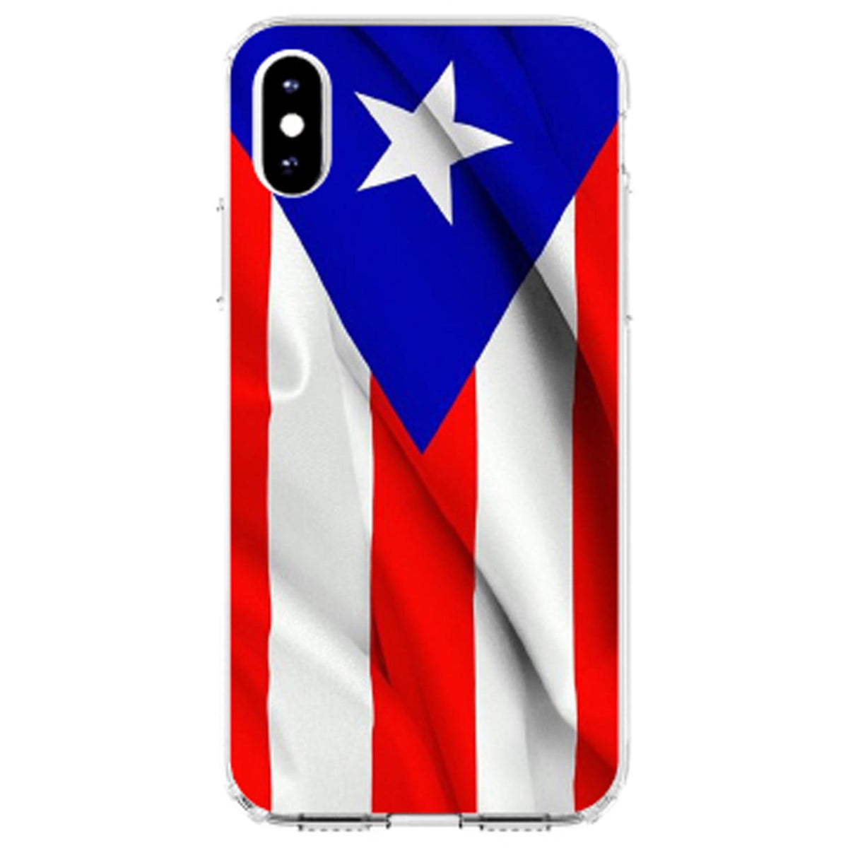 Red White Blue Puerto Rico Flag Clear Shockproof iPhone Case, view 4