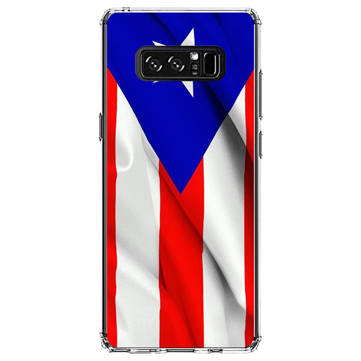 Red White Blue Puerto Rico Flag Clear Shockproof iPhone Case, view 12
