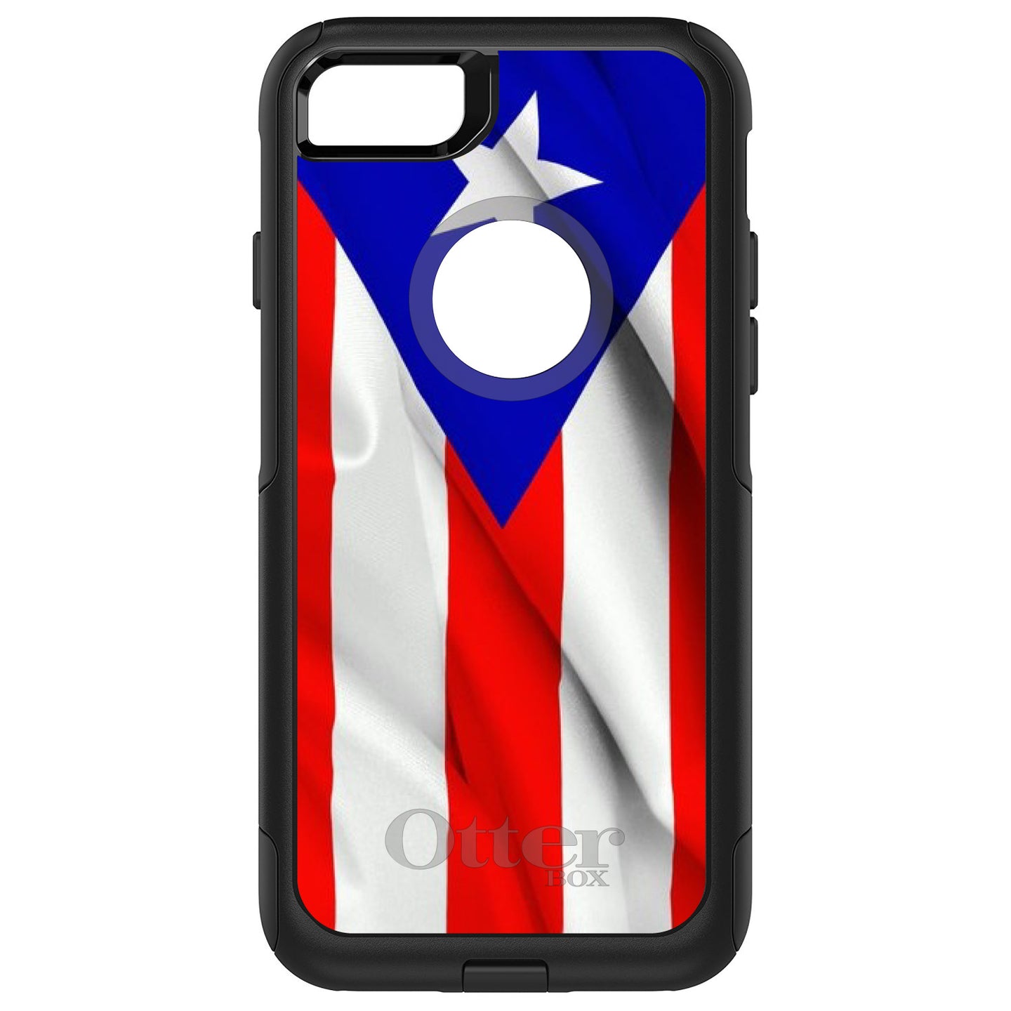 DistinctInk™ OtterBox Commuter Series Case for Apple iPhone or Samsung Galaxy - Red White Blue Puerto Rico Flag