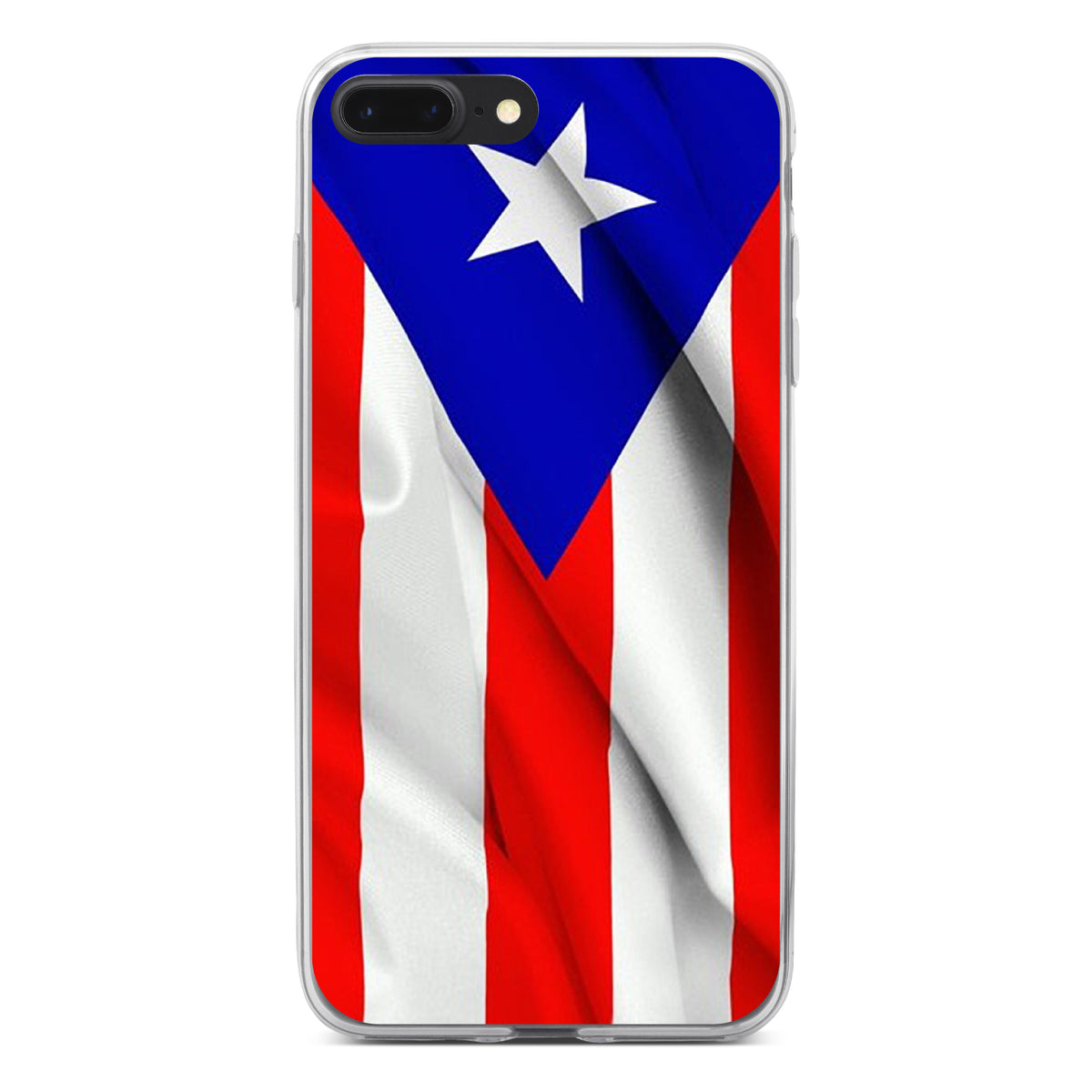 Red White Blue Puerto Rico Flag Clear Shockproof iPhone Case, view 6