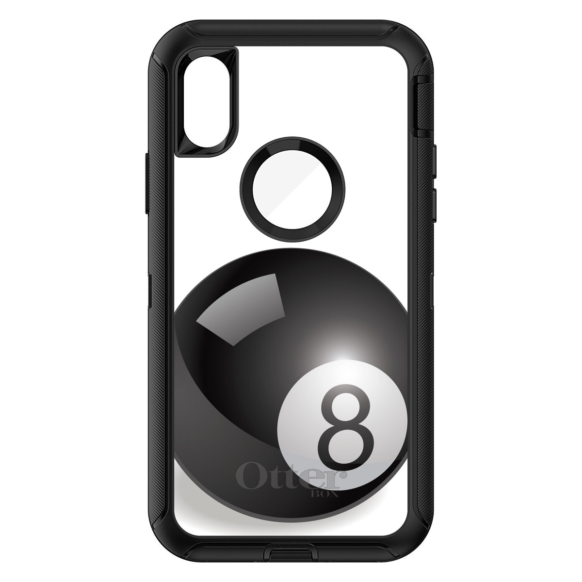 Black Eight Ball 8 OtterBox Defender Case for iPhone & Galaxy, view 3