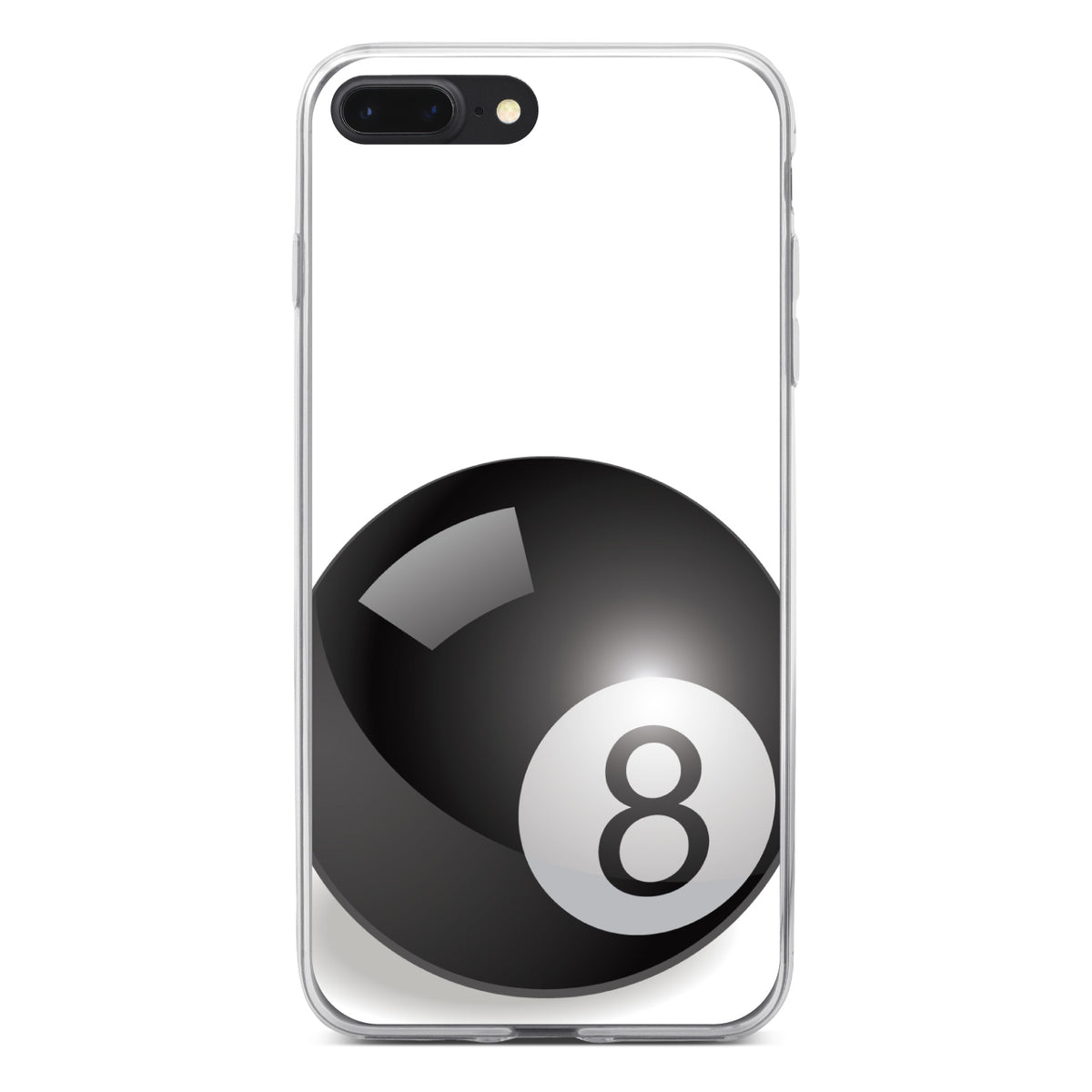 Black Eight Ball 8 Clear Shockproof iPhone Case, view 6