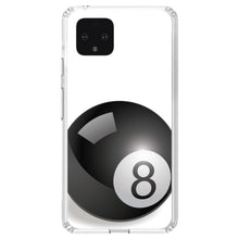 DistinctInk® Clear Shockproof Hybrid Case for Apple iPhone / Samsung Galaxy / Google Pixel - Black Eight Ball 8