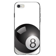 DistinctInk® Clear Shockproof Hybrid Case for Apple iPhone / Samsung Galaxy / Google Pixel - Black Eight Ball 8