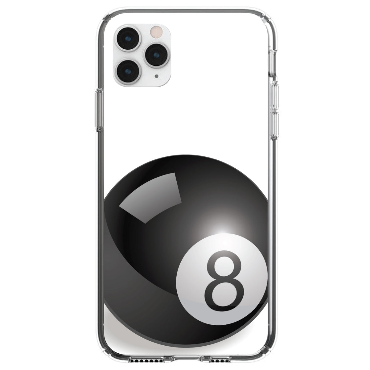 Black Eight Ball 8 Clear Shockproof iPhone Case