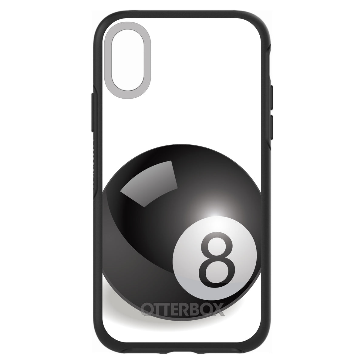 Black Eight Ball 8 OtterBox Symmetry Case for iPhone & Galaxy, view 4