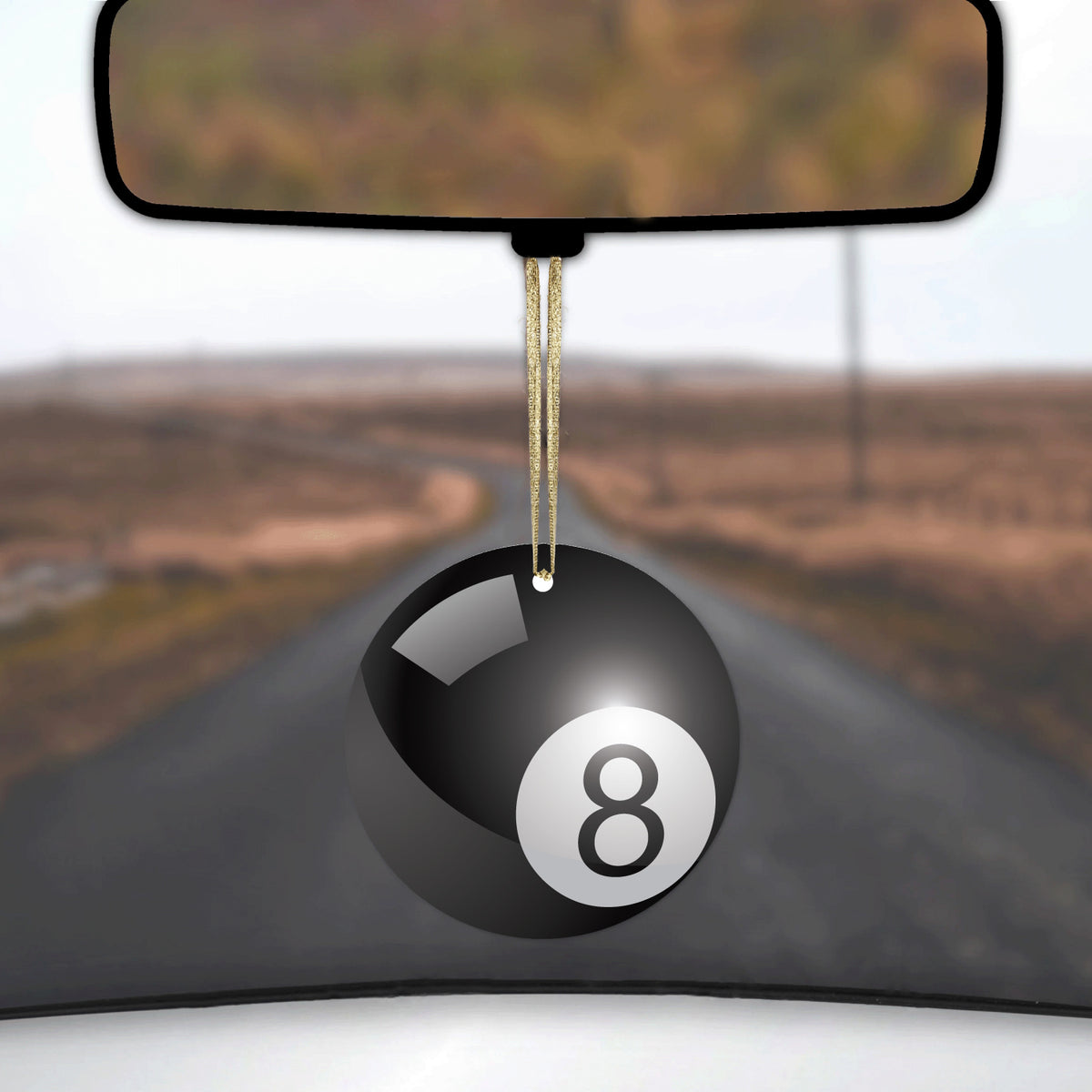 Black Eight Ball 8 Ceramic Ornament, view 3