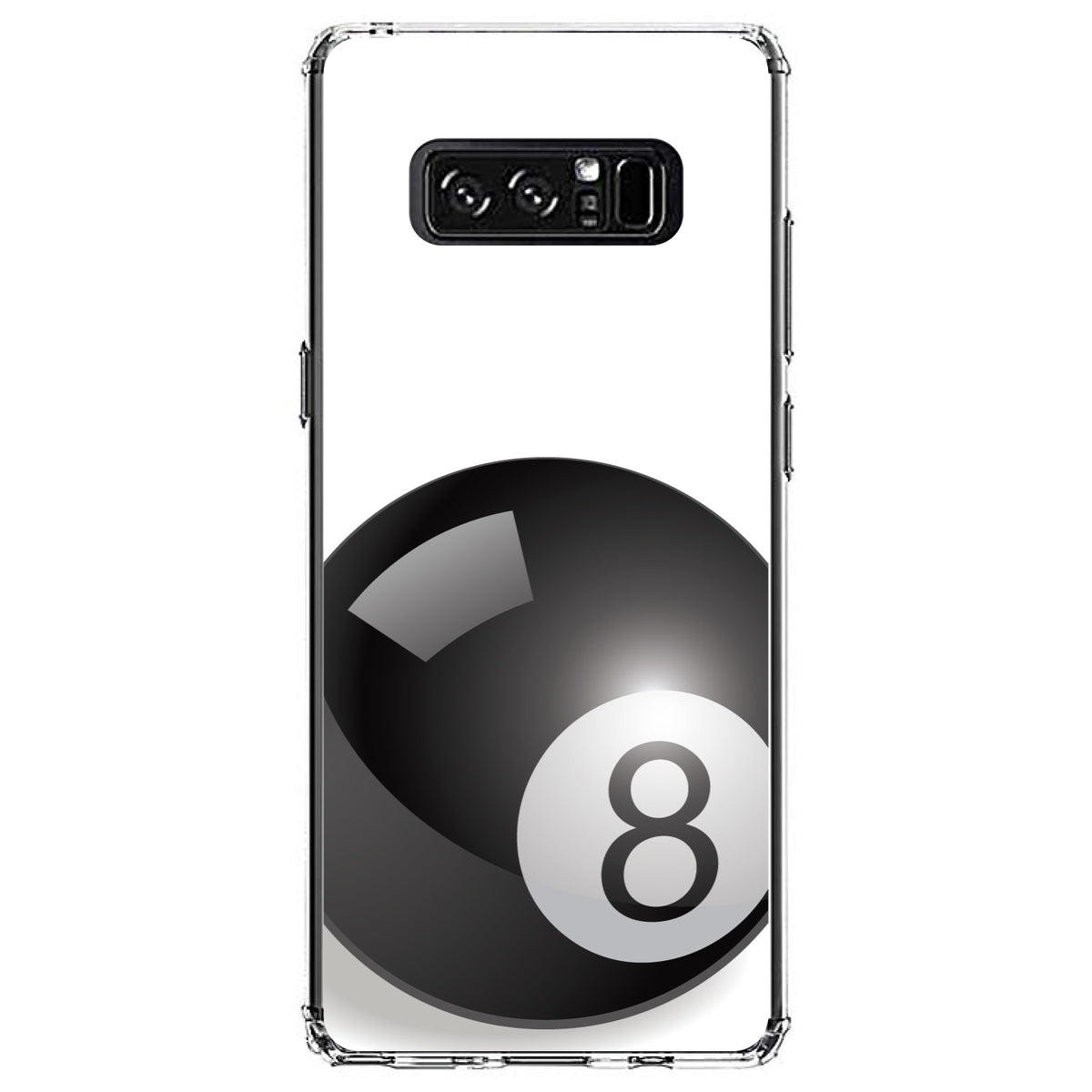 Black Eight Ball 8 Clear Shockproof iPhone Case, view 12