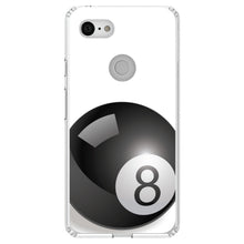 DistinctInk® Clear Shockproof Hybrid Case for Apple iPhone / Samsung Galaxy / Google Pixel - Black Eight Ball 8