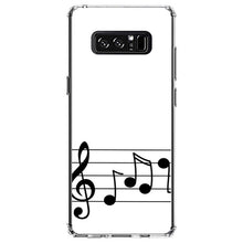 DistinctInk® Clear Shockproof Hybrid Case for Apple iPhone / Samsung Galaxy / Google Pixel - Treble Staff Music Notes