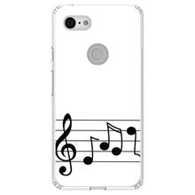 DistinctInk® Clear Shockproof Hybrid Case for Apple iPhone / Samsung Galaxy / Google Pixel - Treble Staff Music Notes