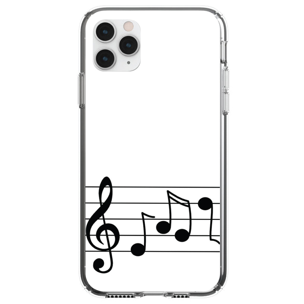 Treble Staff Music Notes Clear Shockproof iPhone Case