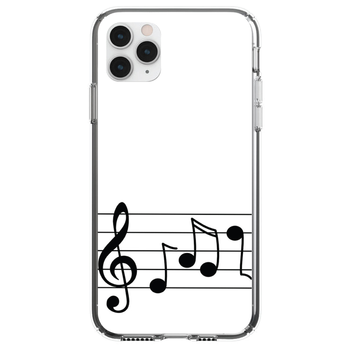 Treble Staff Music Notes Clear Shockproof iPhone Case