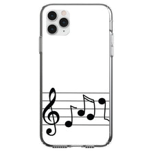 DistinctInk® Clear Shockproof Hybrid Case for Apple iPhone / Samsung Galaxy / Google Pixel - Treble Staff Music Notes