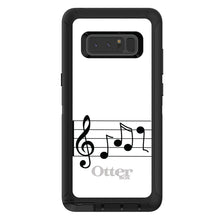 DistinctInk™ OtterBox Defender Series Case for Apple iPhone / Samsung Galaxy / Google Pixel - Treble Staff Music Notes