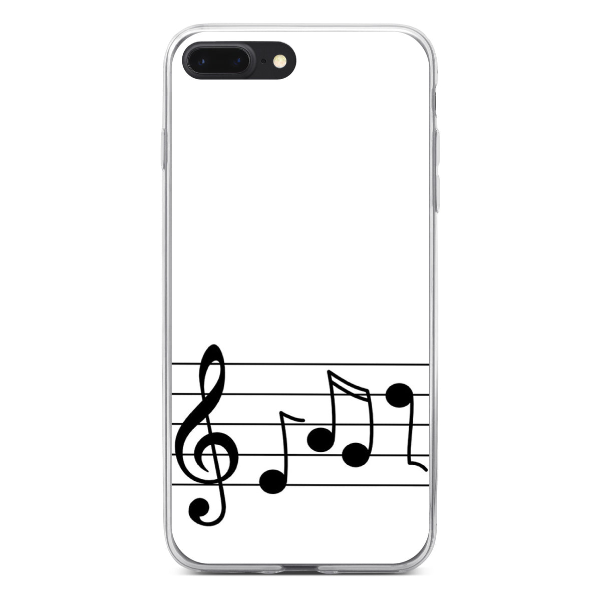 Treble Staff Music Notes Clear Shockproof iPhone Case, view 6