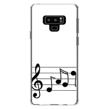 DistinctInk® Clear Shockproof Hybrid Case for Apple iPhone / Samsung Galaxy / Google Pixel - Treble Staff Music Notes