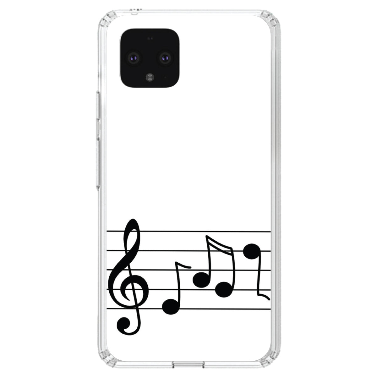Treble Staff Music Notes Clear Shockproof iPhone Case, view 23