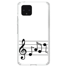 DistinctInk® Clear Shockproof Hybrid Case for Apple iPhone / Samsung Galaxy / Google Pixel - Treble Staff Music Notes