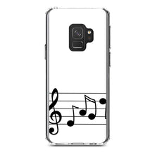 DistinctInk® Clear Shockproof Hybrid Case for Apple iPhone / Samsung Galaxy / Google Pixel - Treble Staff Music Notes