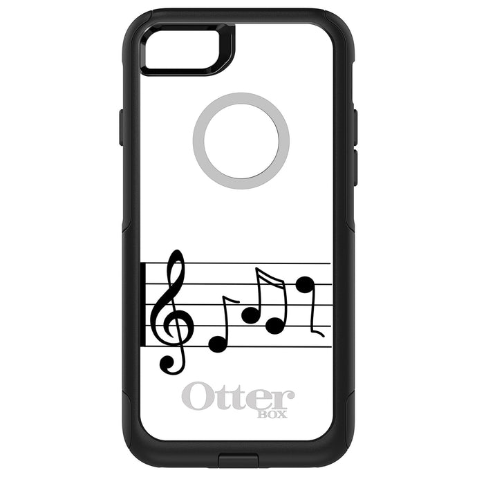 DistinctInk OtterBox Commuter Series Case for Apple iPhone or Samsung Galaxy - Treble Staff Music Notes