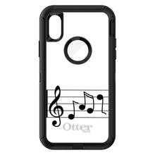 DistinctInk™ OtterBox Defender Series Case for Apple iPhone / Samsung Galaxy / Google Pixel - Treble Staff Music Notes