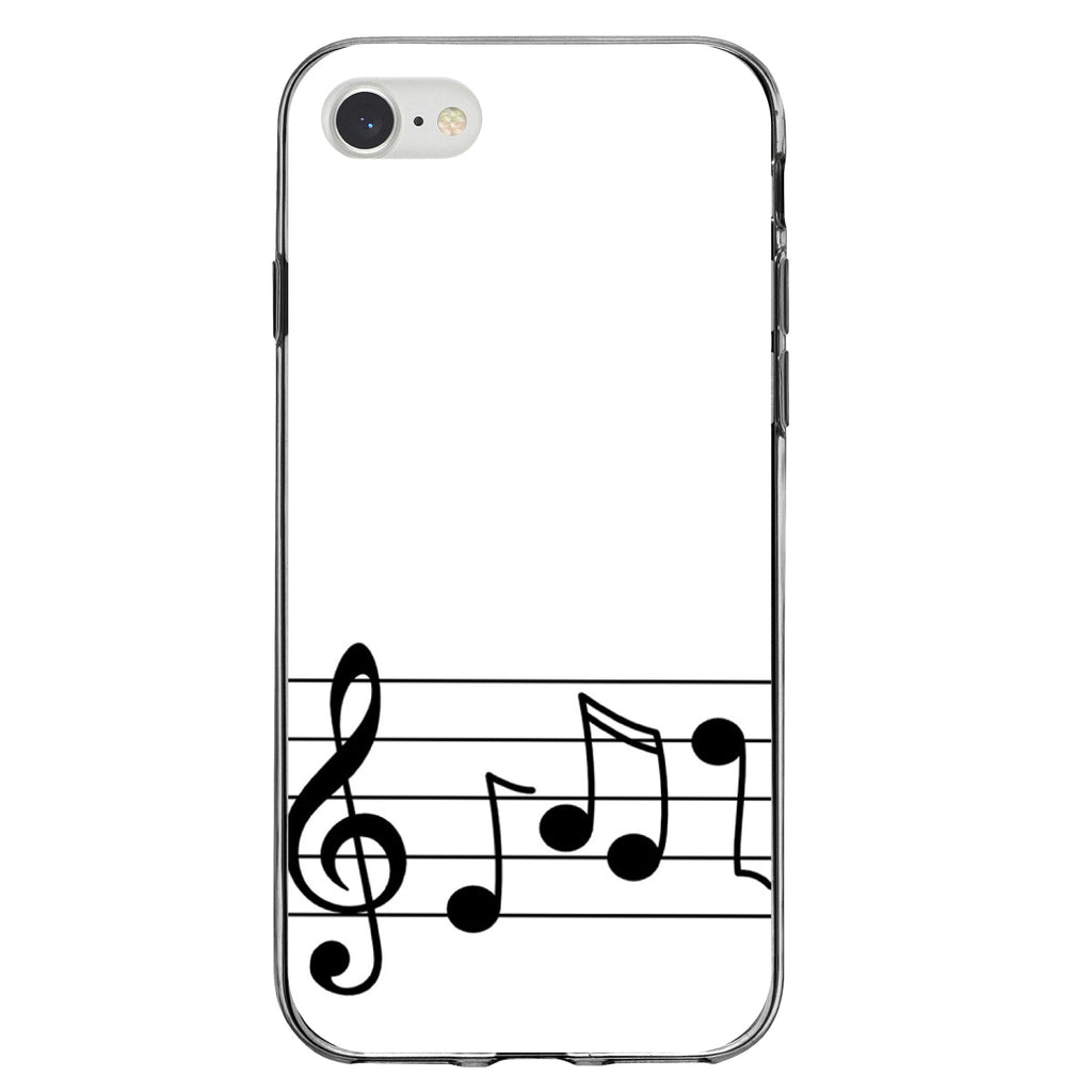Treble Staff Music Notes Clear Shockproof iPhone Case, view 5