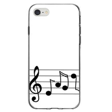 DistinctInk® Clear Shockproof Hybrid Case for Apple iPhone / Samsung Galaxy / Google Pixel - Treble Staff Music Notes