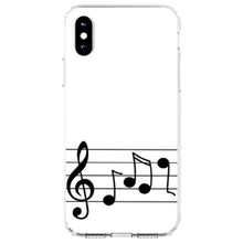 DistinctInk® Clear Shockproof Hybrid Case for Apple iPhone / Samsung Galaxy / Google Pixel - Treble Staff Music Notes