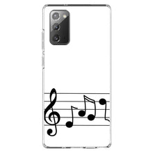 DistinctInk® Clear Shockproof Hybrid Case for Apple iPhone / Samsung Galaxy / Google Pixel - Treble Staff Music Notes
