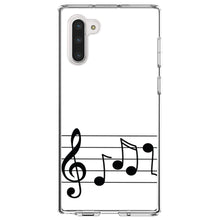 DistinctInk® Clear Shockproof Hybrid Case for Apple iPhone / Samsung Galaxy / Google Pixel - Treble Staff Music Notes