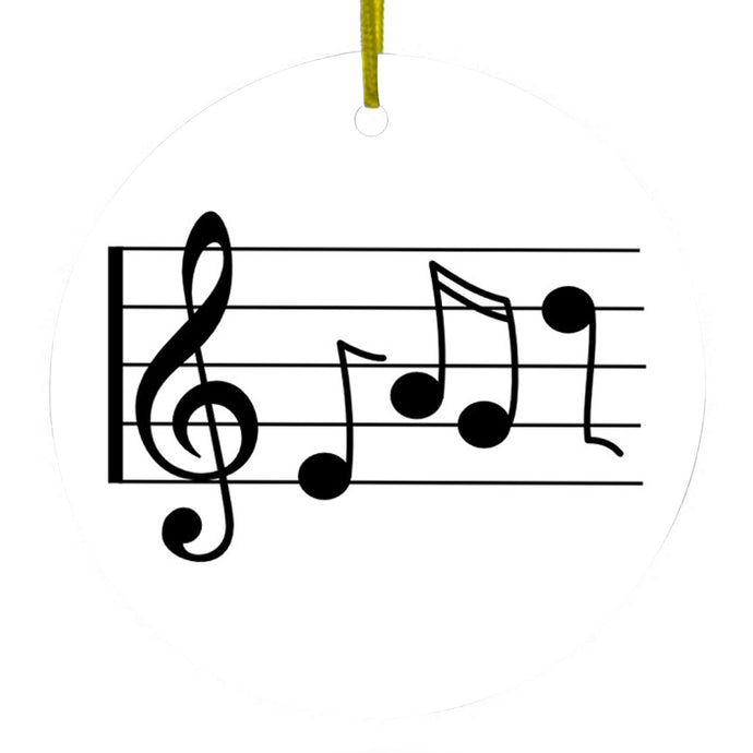 Treble Staff Music Notes Ceramic Ornament
