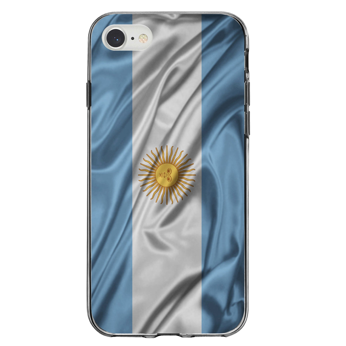 Argentina Waving Flag Clear Shockproof iPhone Case, view 5
