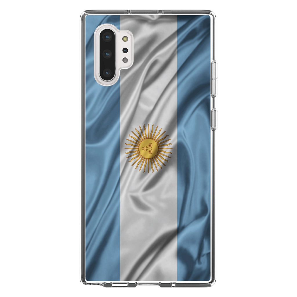Argentina Waving Flag Clear Shockproof iPhone Case, view 10