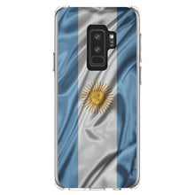 DistinctInk® Clear Shockproof Hybrid Case for Apple iPhone / Samsung Galaxy / Google Pixel - Argentina Waving Flag