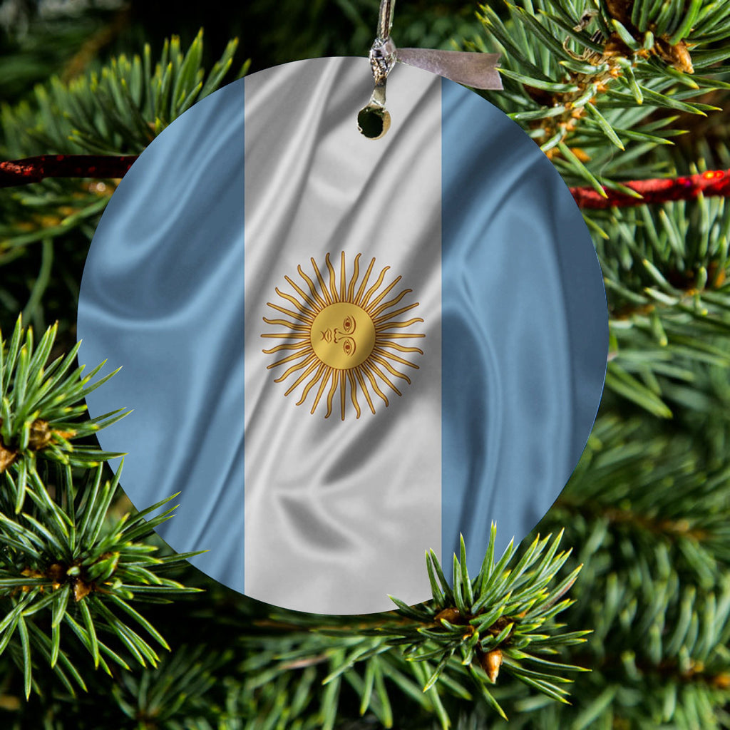 Argentina Waving Flag Ceramic Ornament, view 2